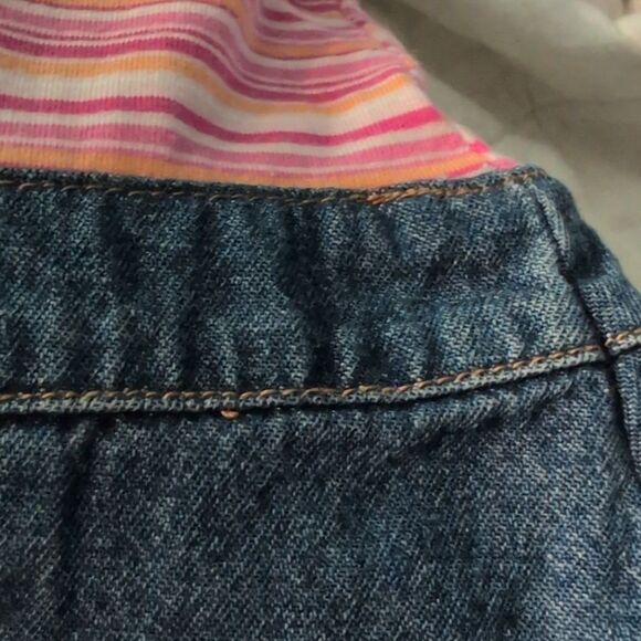 Dora Y2K Infant Girls Denim & Pink Striped Embroidered Character Dress - Picture 8 of 8